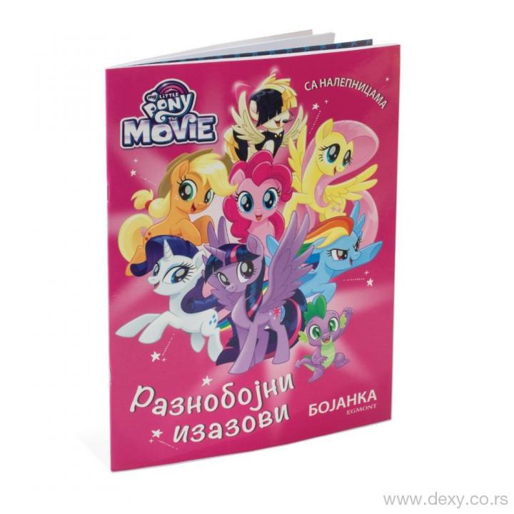 hasbro moj mali poni film raznobojni izazovi bojanka sa nalepnicama 