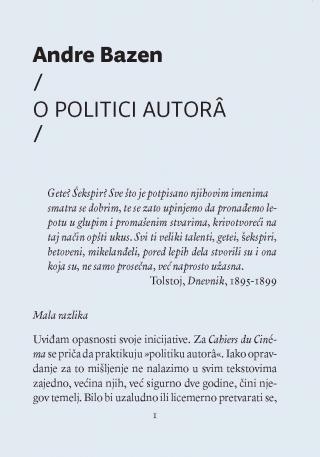 o politici autora andre bazen 