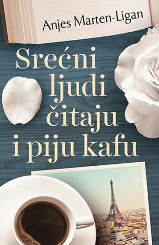 srećni ljudi čitaju i piju kafu 