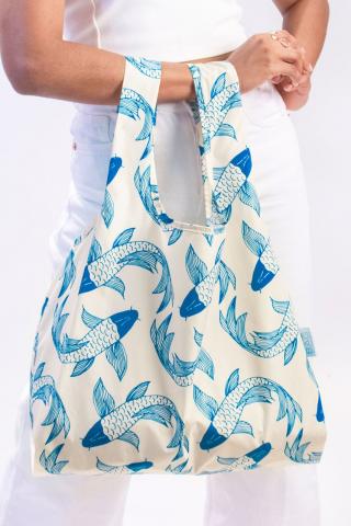 kind bag reusable medium bag koi fish  