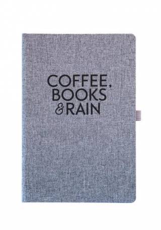 notes a5 coffee, books rain 