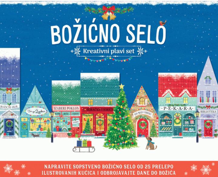 božićno selo kreativni plavi set 