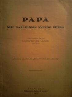 papa nije nasljednik svetog petra  