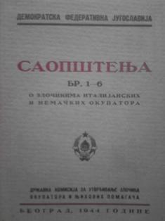 saopštenja br 1 6, o zločinima italijanskih i nemačkih okupatora  
