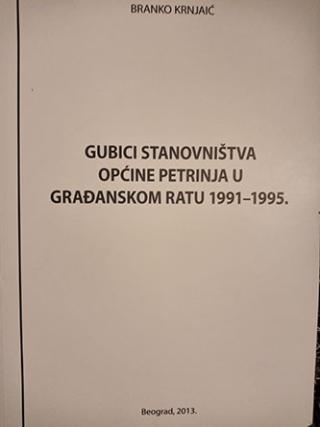gubici stanovništva općine petrinja u građanskom ratu 1991 1995  