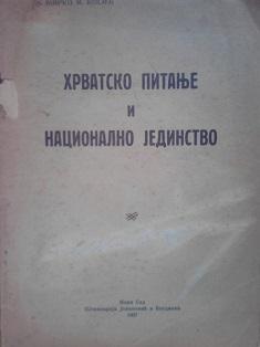 hrvatsko pitanje i nacionalno jedinstvo  