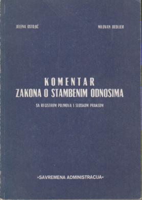 komentar zakona o stambenim odnosima sa registrom pojmova i sudskom praksom  