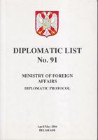 diolomatic list no 91 ministry of foreign affairs diplomatic protocol  